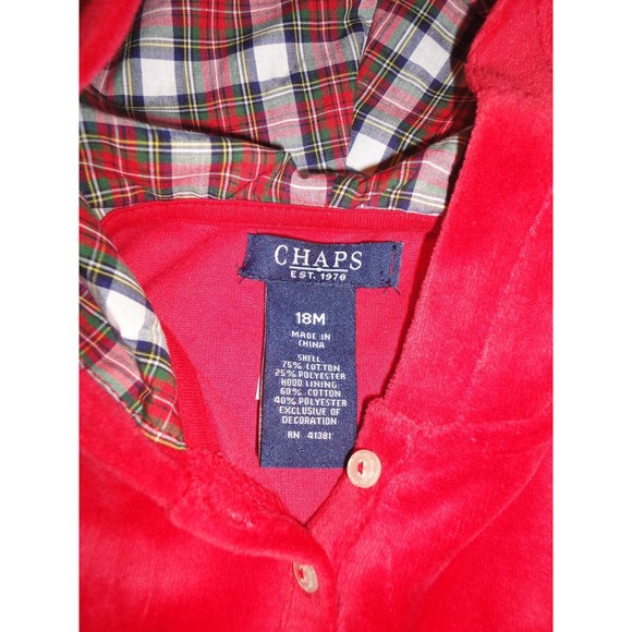 NWT Chaps Dress Tunic Legging Set Hooded Top Pants 18 M MRSP.38.00 Red Valentine - Picture 5 of 6
